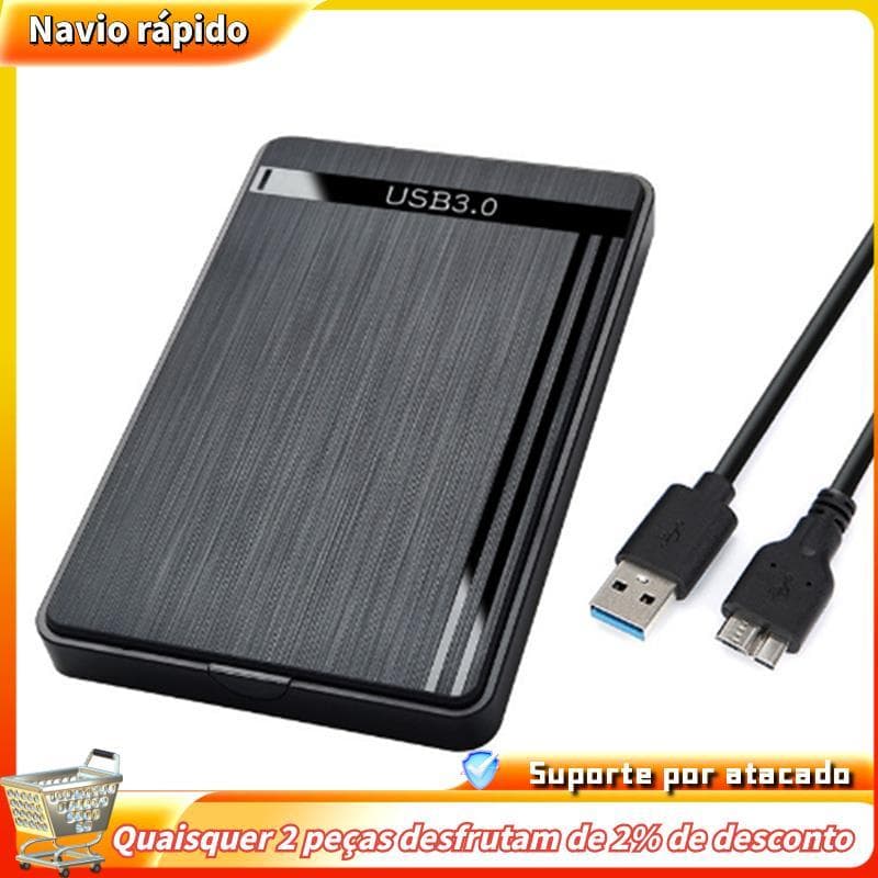 Armazenamento Externo 2.5 " SATA Para USB3.0 Gabinete De Disco Rígido SSD HDD Box Com Cabo USB3.0 Capas Móveis