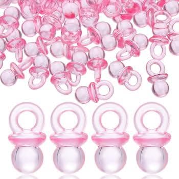 100 Chupetas de Acrílico: Mini Chupetas Fofas para Chá de Bebê, Chupetas em Forma de Colar, Lembrancinhas de Festa em Ma
