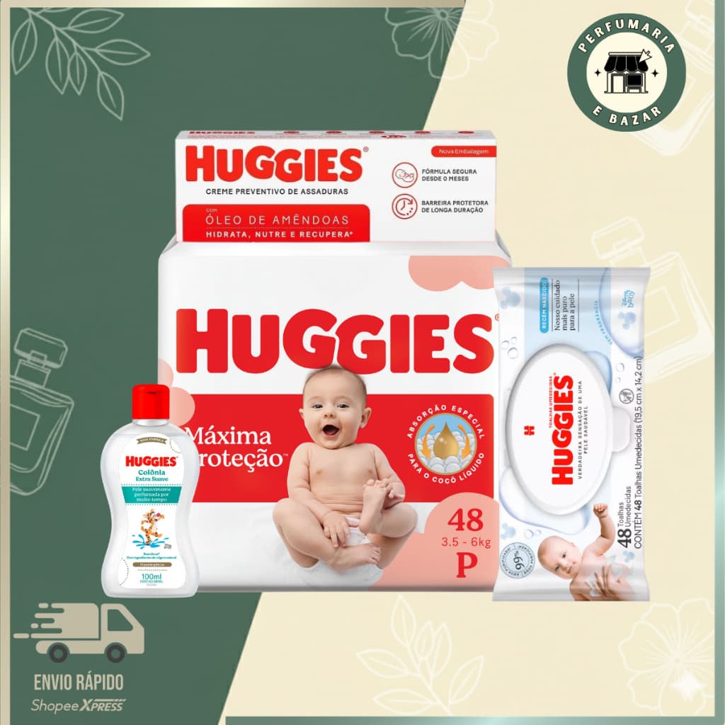 Kit Baby Huggies (4 itens) - O Melhor Para O Seu Bebê