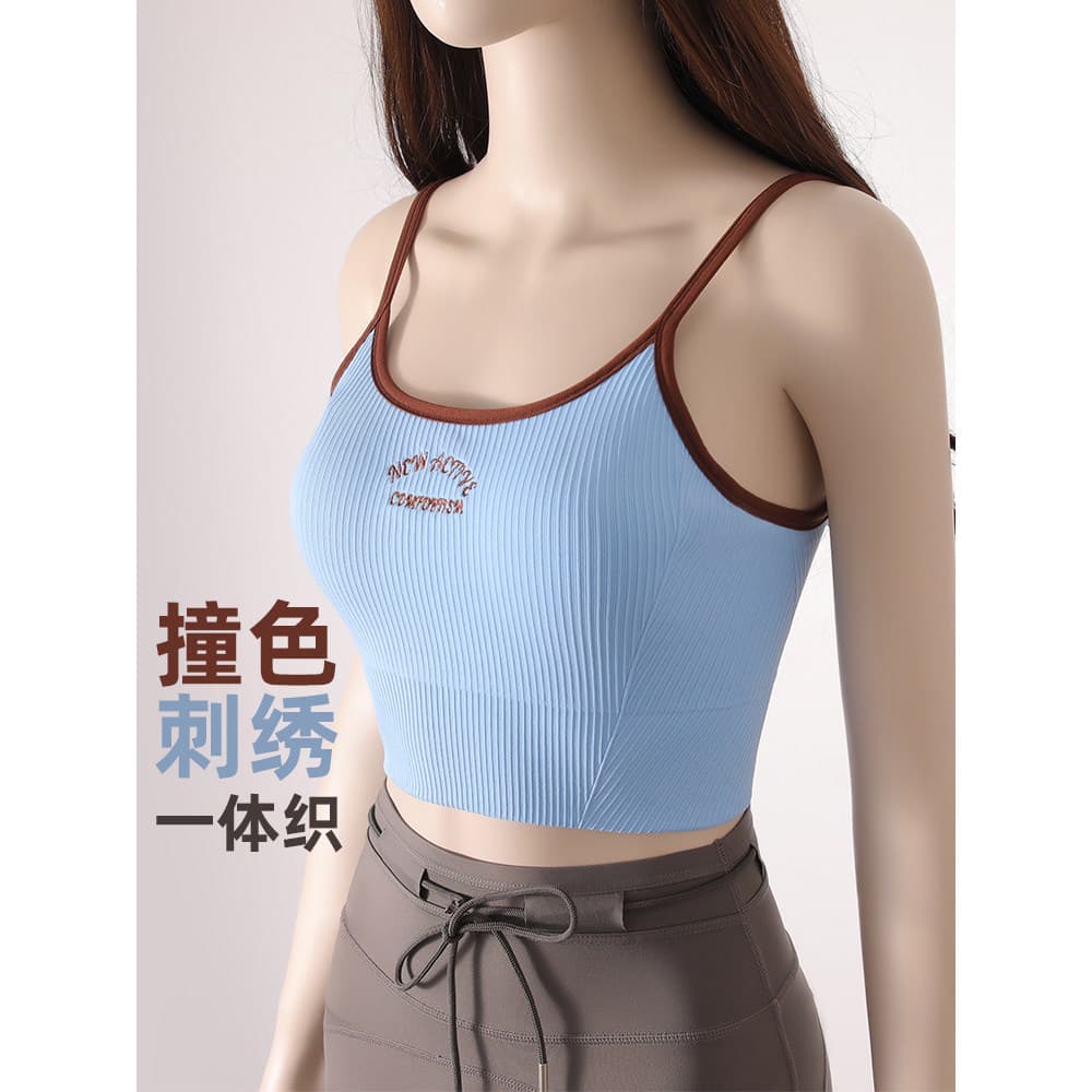 Contraste cor quente menina esportes roupa interior feminina verão correndo treinamento de Fitness roupa interior com al