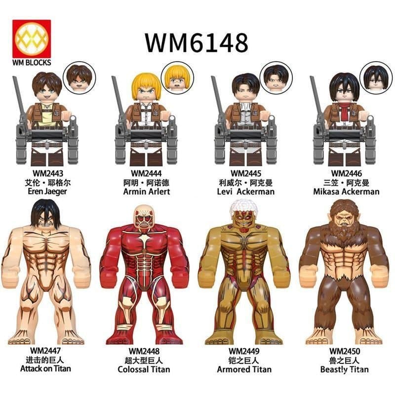 Compatível com Lego Attack on Titan, Conjunto de Blocos de Montar Attack on Titan, Brinquedo Montável para Presente