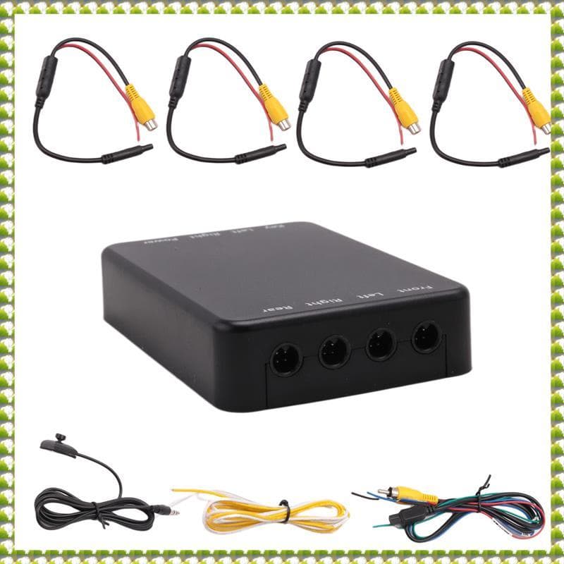 (Oflw) Sistema De Interruptor De Câmeras De 4 Vias 360 View Caixa De Controle De Câmera De Carro Para Frontal Traseira B