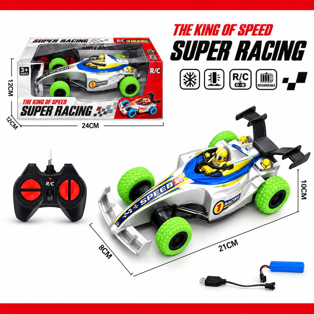Carrinho de Controle Remoto Super Racing Sortido - Verde/Laranja