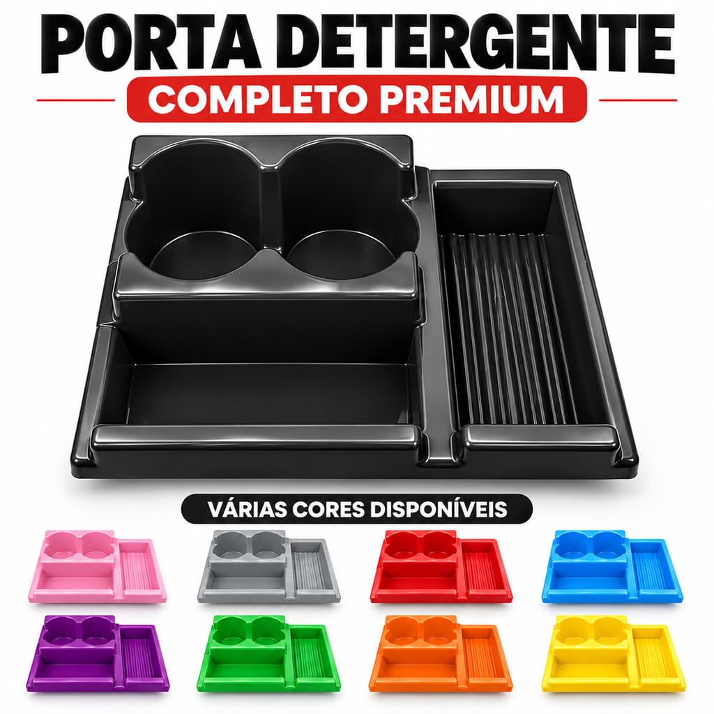 Organizador De Pia Suporte Porta Detergente Esponja Bucha Escorredor Compacto Multiuso Cozinha Bancada