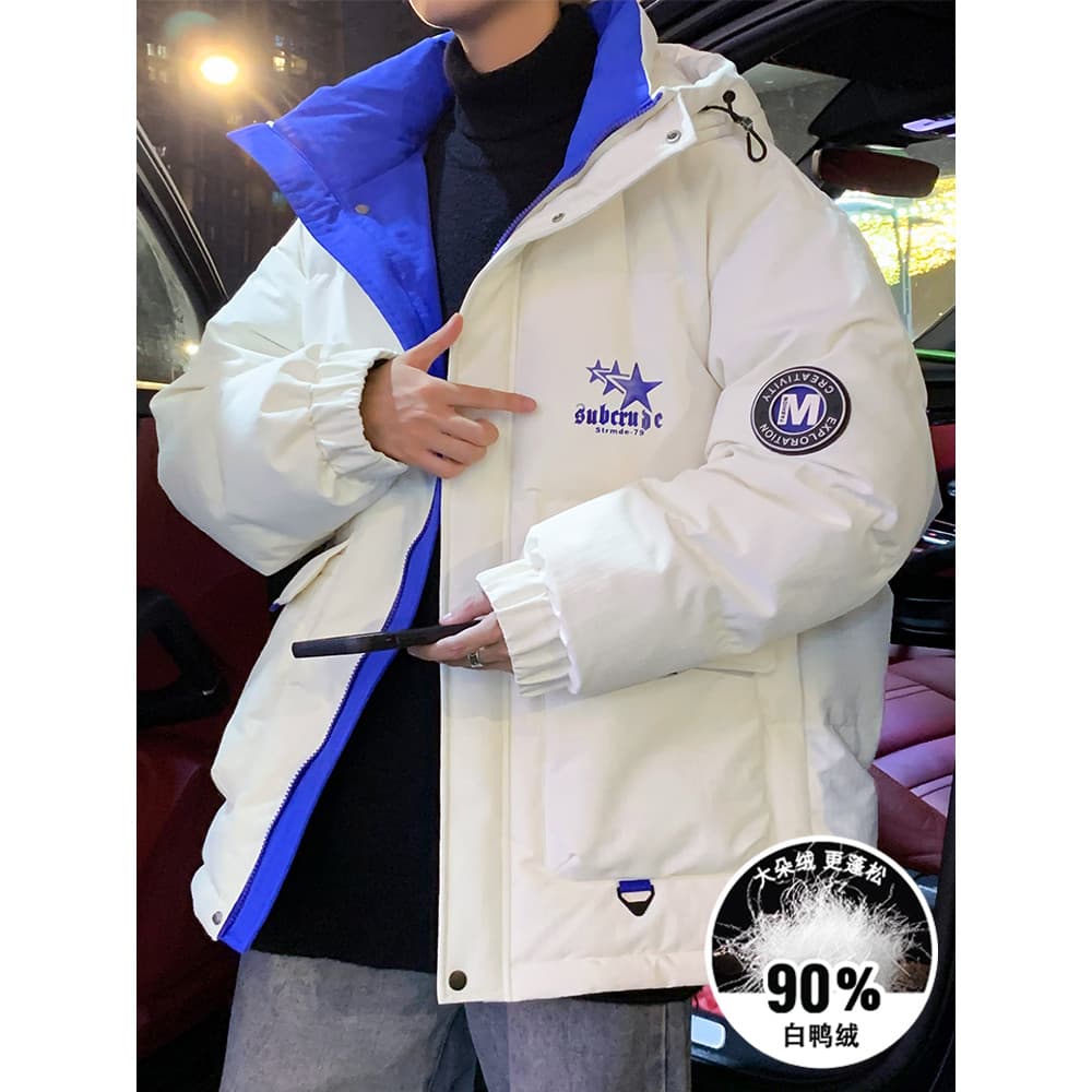 Jaqueta masculina inverno espessada 2026 nova jaqueta masculina com capuz quente juventude tecnologia de grafeno jaqueta