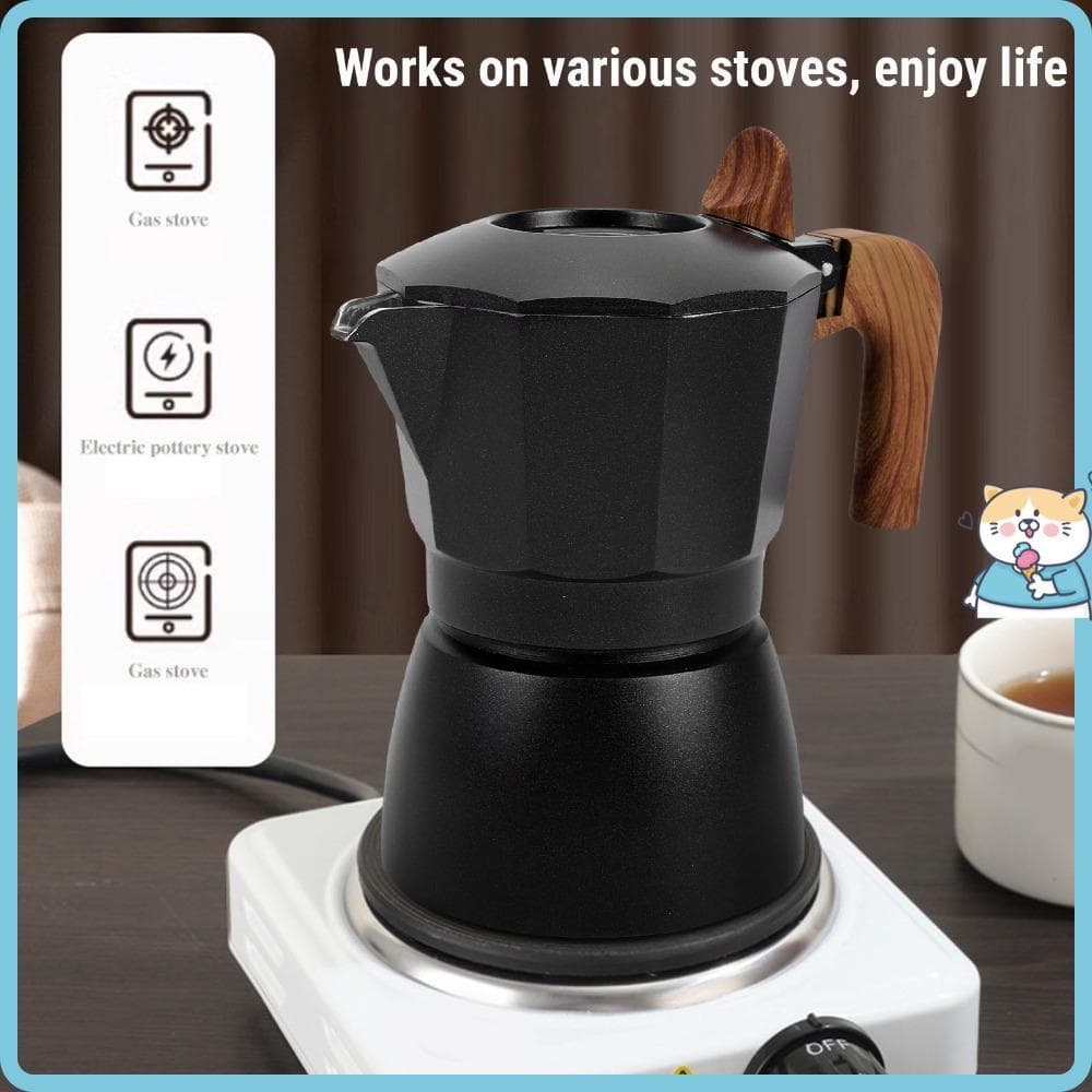Máquina De Café Com Fogão , Válvulas Duplas De Volume De 100ml , Cafeteira Expresso 2 Xícaras De Capacidade Moka