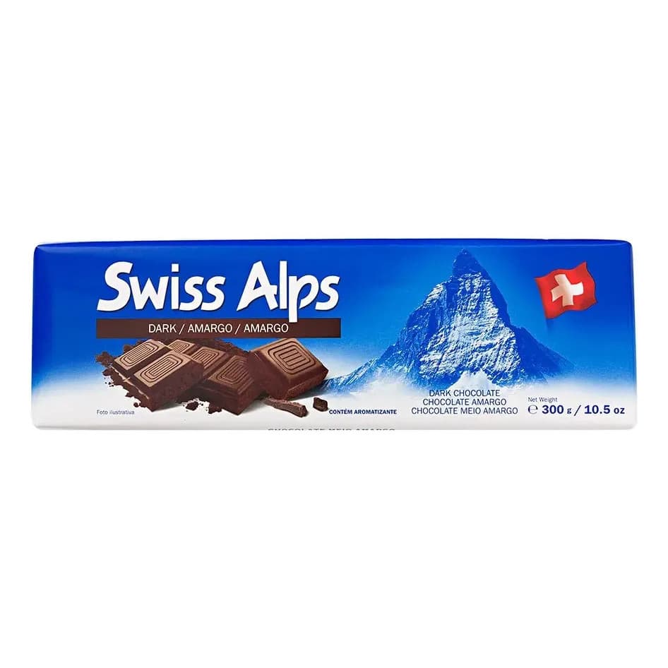 Chocolate Amargo Swiss Alps Dark Tablete 300g - Importado Suíça