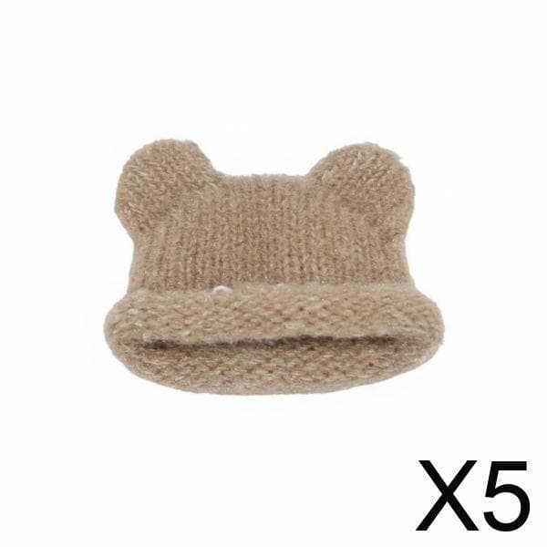 [Lszzx] Chapéu De Malha De Boneca De Lã Premium Com Aba Enrolada Para Bonecas BJD E Articuladas Design De Orelha De Urso