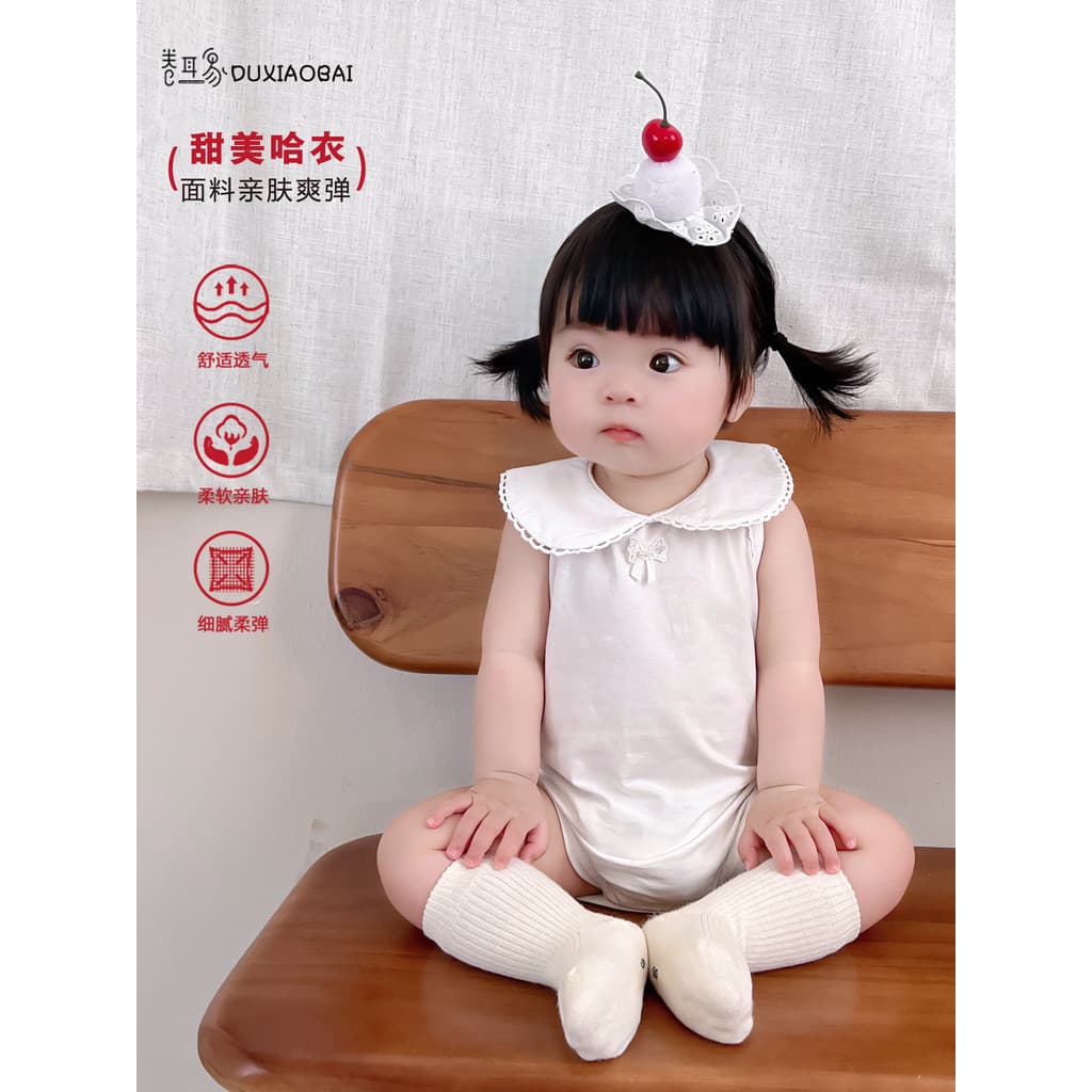 Bebê verão roupas finas pequena idade mensal menina bebê Super bonito bonito princesa roupas de bebê verão boneca colari
