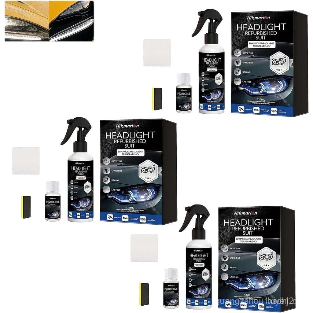 Kit de Restauração de Faróis Automotivos, Novo Limpador de Faróis de Carro Rápido e Fácil 2026 para Faróis Oxidados, Kit