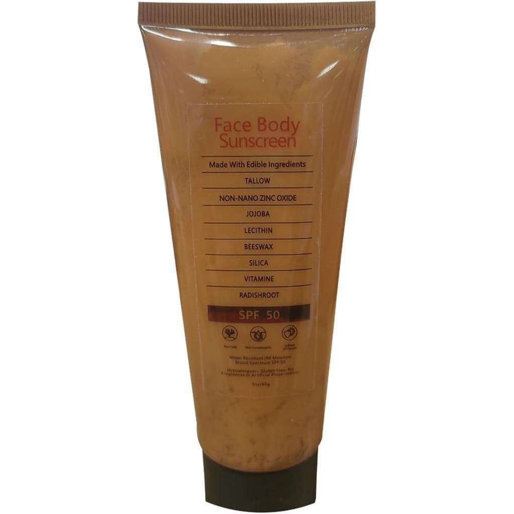 Protetor Solar S-Ky Tallow SPF50, 85g, protetor solar facial e corporal, feito com sebo de bovino natural e óxido de zin