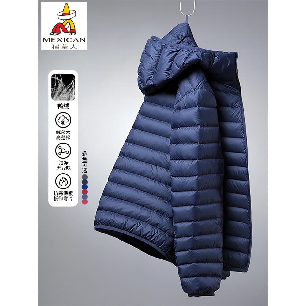 Espantalho leve para baixo jaqueta masculina inverno roupas masculinas 2025 novo estilo para baixo forro jaqueta quente 