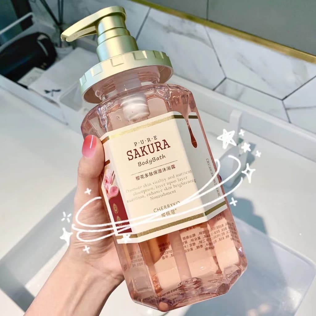 Recomendado Fragrância flor de cerejeira Gel de banho Shampoo conjunto hidratante hidratante fragrância feminina fragrân