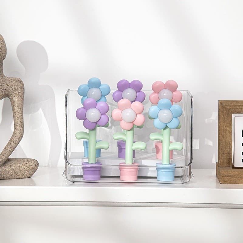 Luz noturna em forma de flor, luminária de mesa LED fofa, luz de cabeceira, decoração para quarto infantil