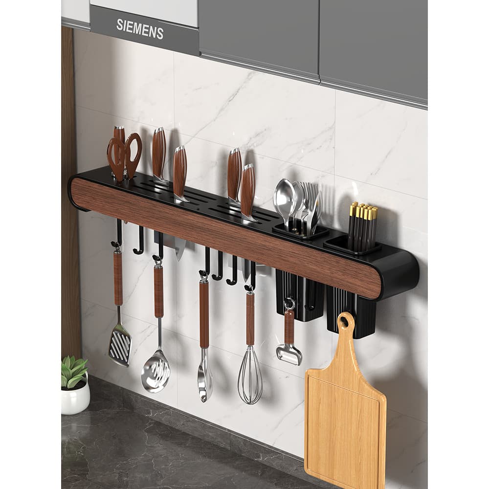 Prateleira de aço inoxidável para faca, suporte de parede para pauzinhos, rack de armazenamento de parede integrado, esp