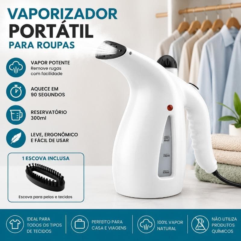 Ferro a Vapor Portátil 110V Passadeira de Roupas 800W Aquecimento Rápido 300ml