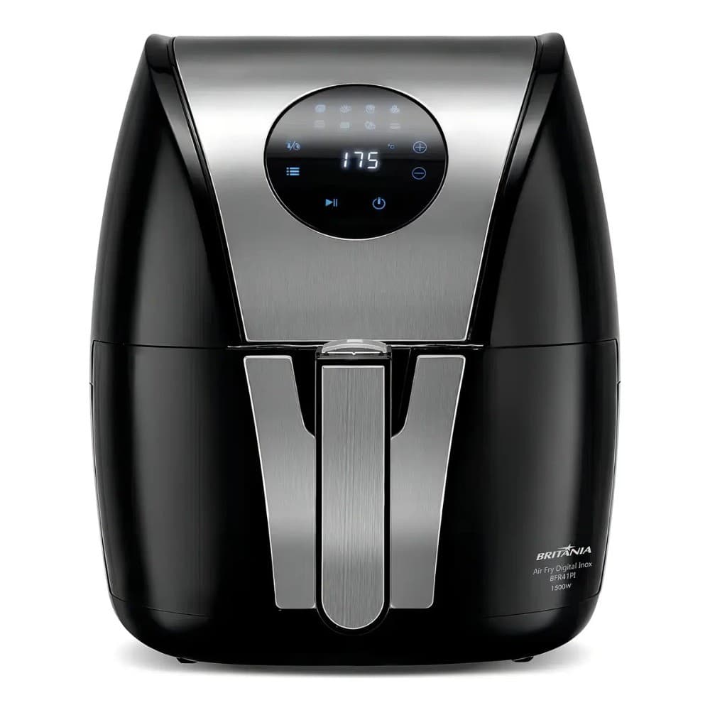 Air Fryer Britânia 5L Digital Inox 1500W BFR41P Preto 220v