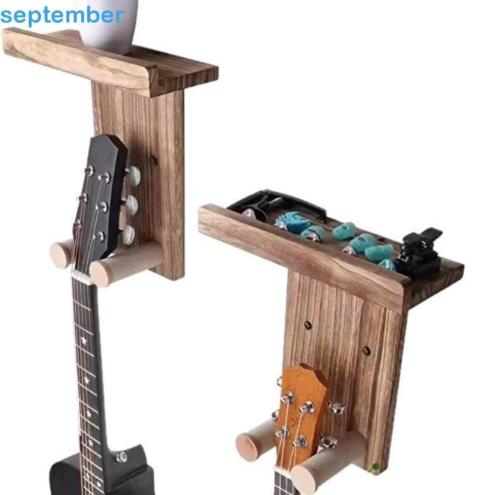 Suportes Para Guitarra De Montagem Em Parede SEPTEMBERB , Com Cabide De Prateleira , Suporte Ukuleles À Prova De Arranhõ