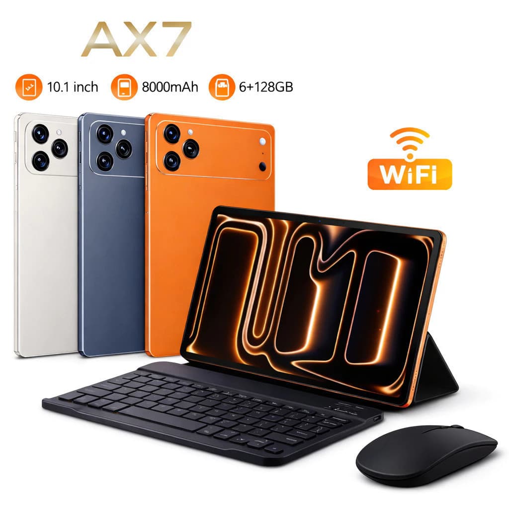 Tablet 10.1" Android 13 128GB(ROM)+ 6GB RAM com Teclado, Mouse, Capa e Caneta Stylus – Dual SIM 4G/5G