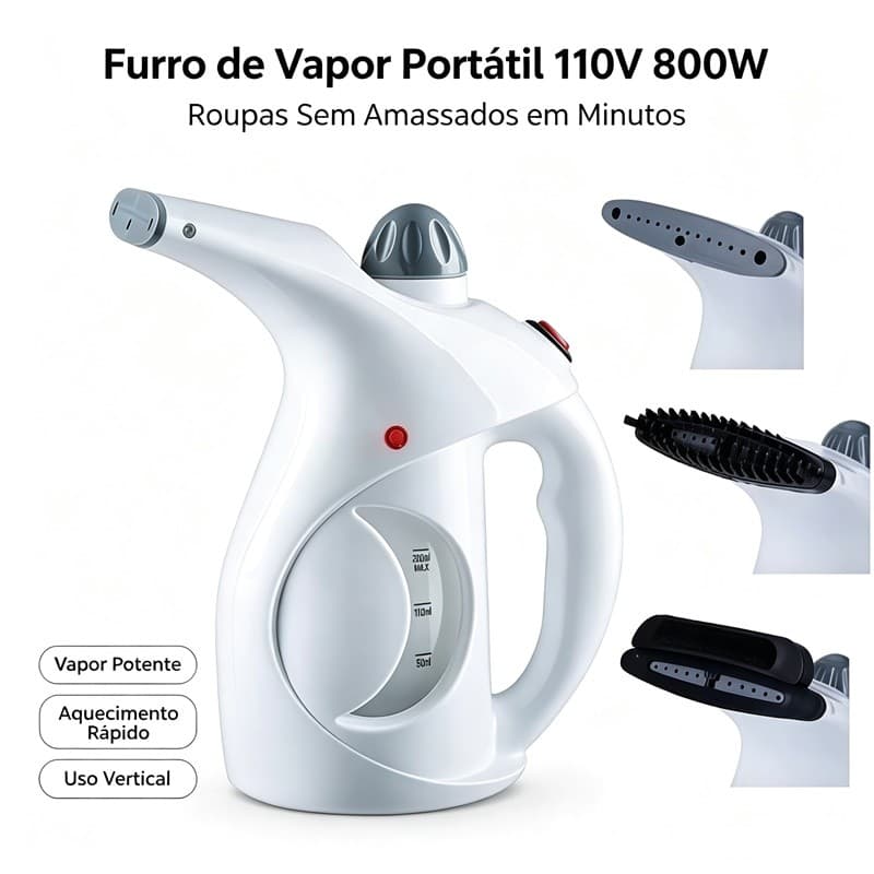 Passadeira 110v Vaporizador A Vapor De Roupas Tira Amasso Portátil 800w Voltik