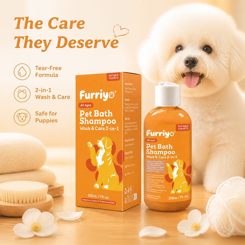 Furrioo Care Shampoo Limpo Descontaminação Shampoo Suave Fragrância para Cabelo Pet Pet Shampoo Dedicado