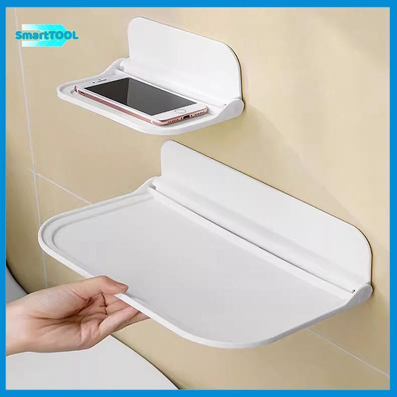 LKBG > Prateleira Dobrável Montada Na Parede , Economizando Espaço , Armazenamento Ra , Suporte Para Telefone Sem Perfur