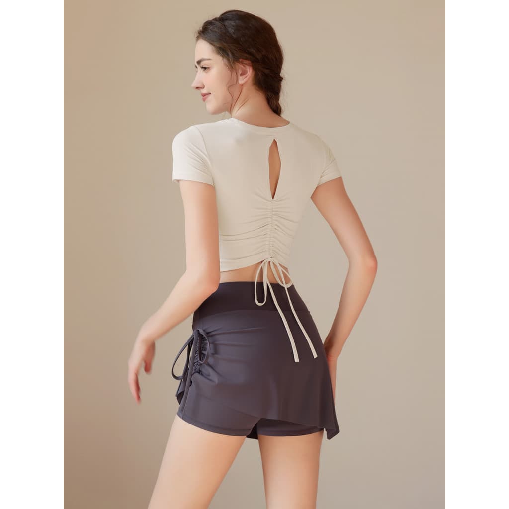 Roupas de Yoga femininas esportes topos de manga curta com almofadas no peito roupas de fitness ternos correndo High-End