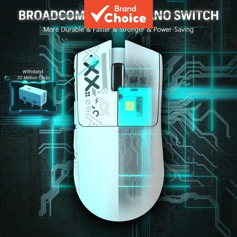 Mouse Gamer Sem Fio SHARK X11 PAW3311 Tri-Modo 2.4GHz/Com Fio/Bluetooth Dock de Carregamento Magnético por Toque