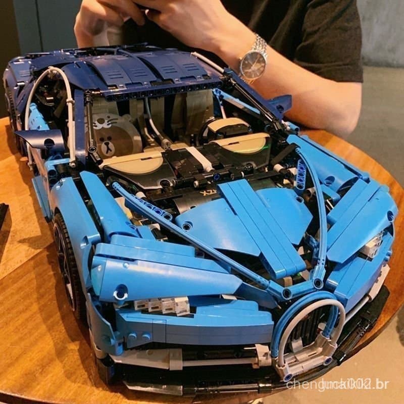 Mais de 1000 Peças de Blocos de Montar Compatíveis com Lego Bugatti Veyron, Carro Esportivo Educacional