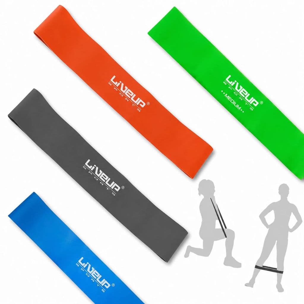 Kit Treino com 4 Mini Bands: Tensão Leve, Média, Forte e Extra Forte Exercício Academia