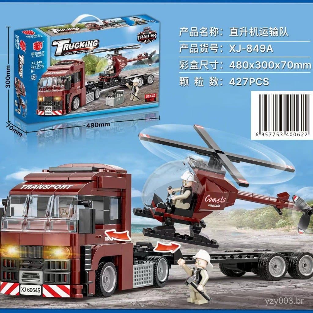 462 peças de blocos de montar Lego, série de caminhões de engenharia, modelo de caminhão guindaste e escavadeira, brinqu