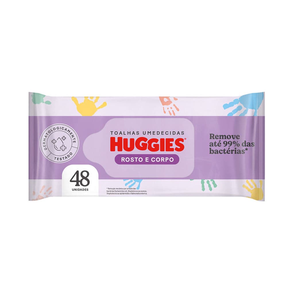 Lenço Umedecido Huggies Rosto e Corpo 48 Unidades