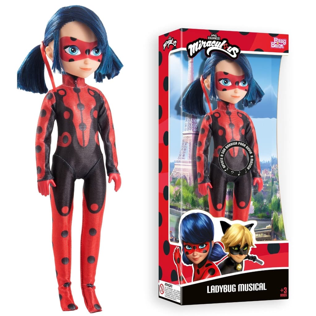 Boneca Miraculous Ladybug Musical Original Articulada 45 cm