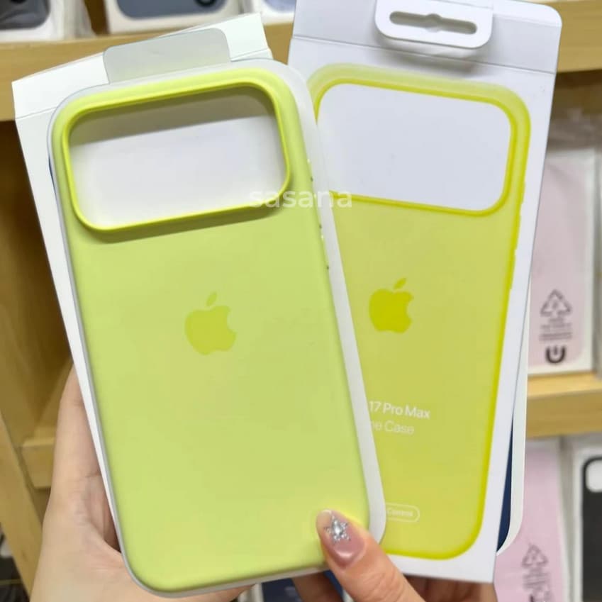 Silicone Líquido MagSafe Amarelo Neon Para iphone 17ProMax/17Pro/17Air/17 Capa De Telefone De Alta Qualidade pop-up Anim