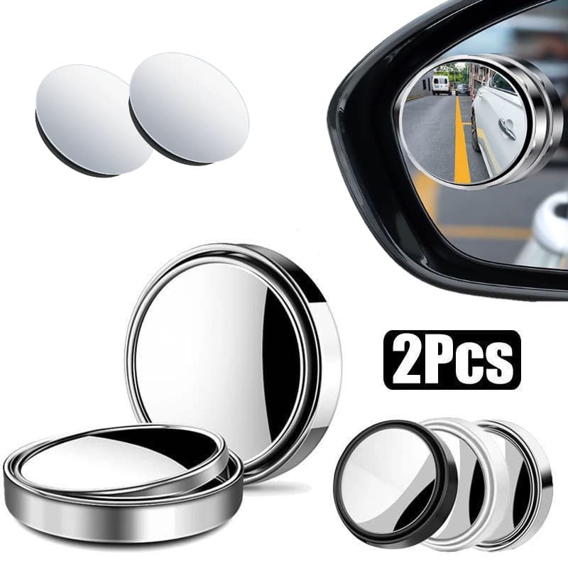 1 par - Espelho Retrovisor Carro Moto Convexo Fixo Auxiliar Externo Pontos Cegos 5cm Universal