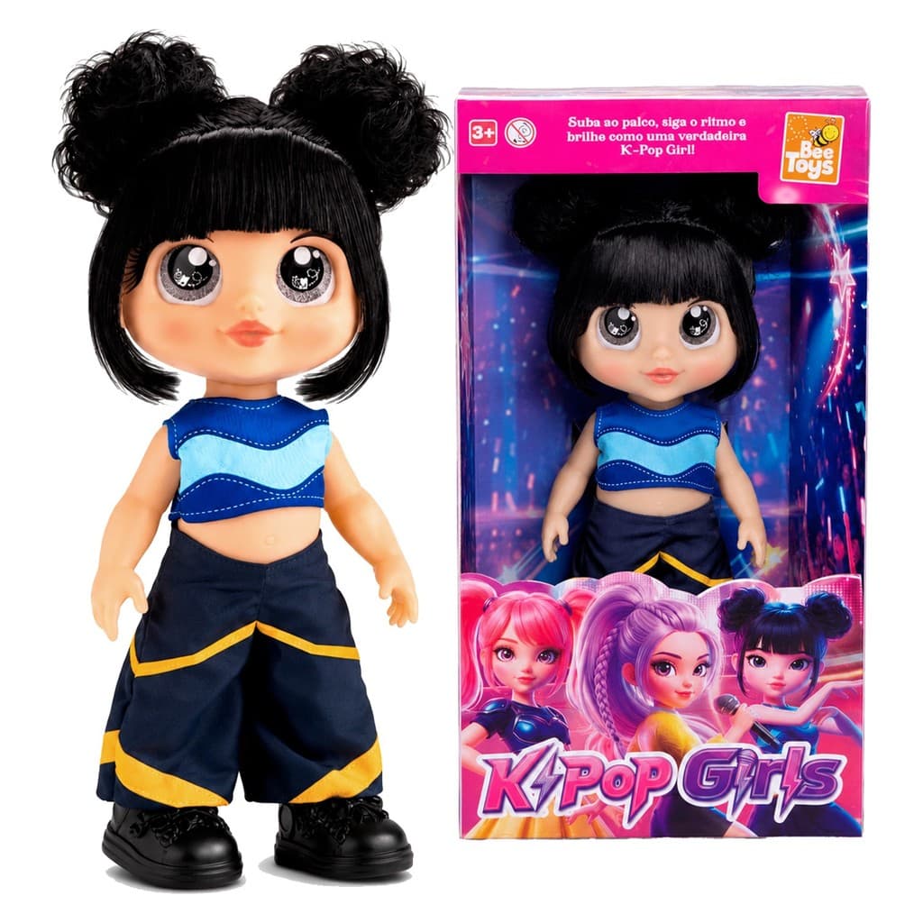 Boneca Lumi Brave Cantora Guerreira Hunter Palco Infantil Articulada 30 Cm - Bee Toys