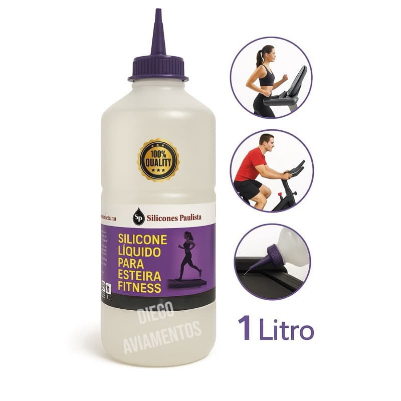 Silicone Lubrificante para Esteira bicicleta ergometrica 1 litro bico aplicador original para lona