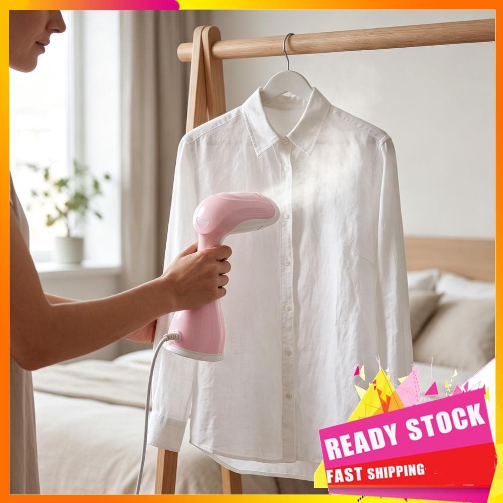Hbhbhbhbb Ferro a vapor portátil rosa 330ML tanque de água transparente mini elétrico para casa de viagem