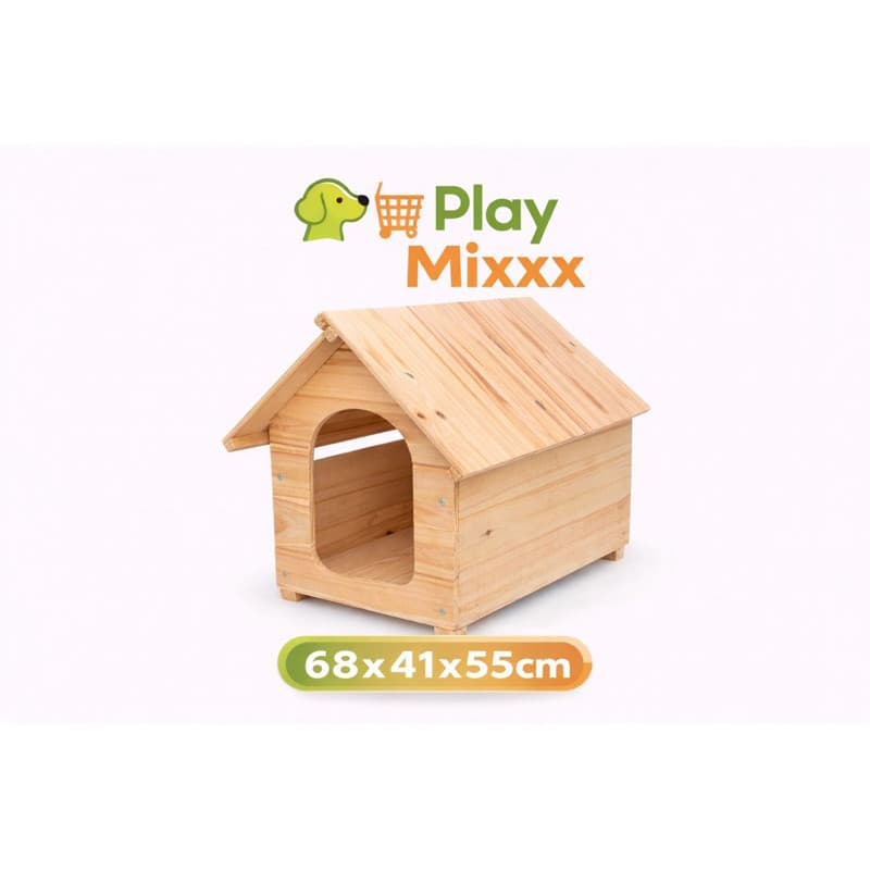 Casinha de Madeira para Cachorro Grande - Casa Pet 68x46x66cm | Protege do Frio | quintal.