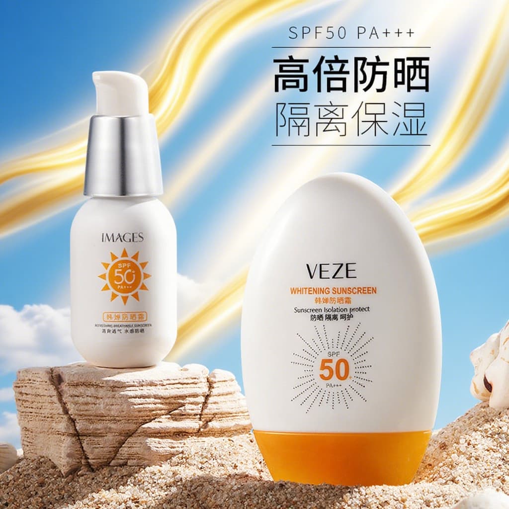Fanzhen Protetor Solar+++Proteção Isolante Anti-Ultravioleta Protetor Solar Facial Refrescante Não Oleoso FPS50+