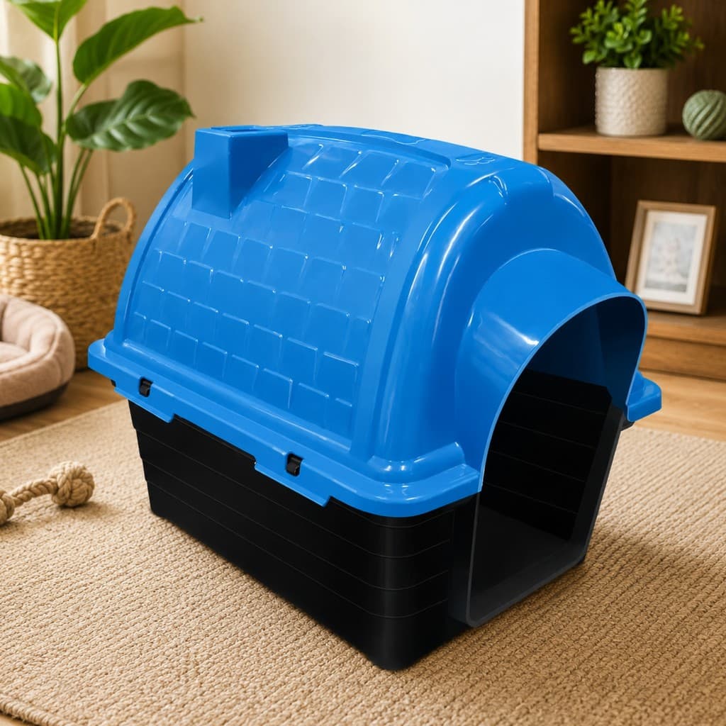 Casinha Cachorro Ipoppy N°5 Azul Casa Pet Macho Caes Filhote