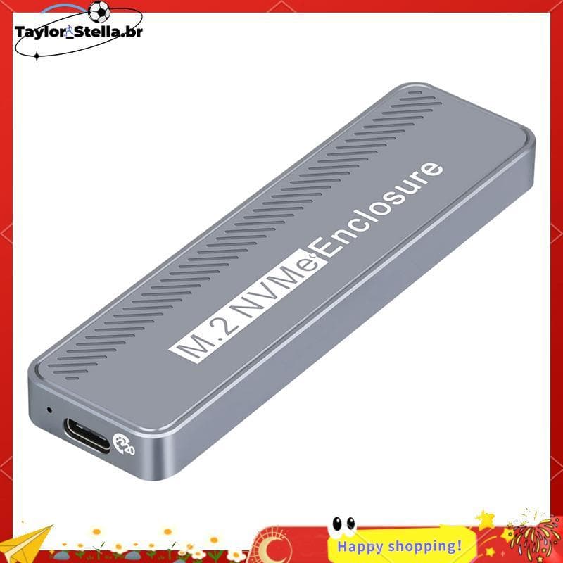 M . 2 NVME Gabinete M2 SSD Tipo-C USB3.2 20Gbps Para 2230/2242/2260/2280 Chave Caixa Externa