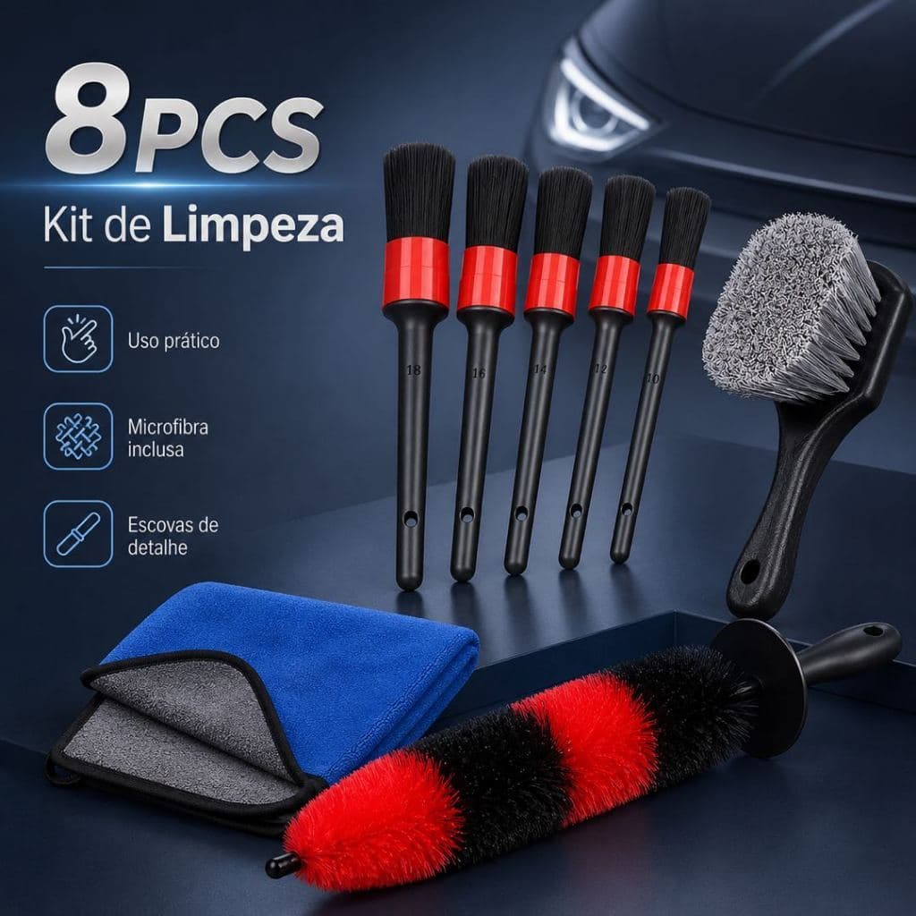 Kit 8 Pecas De Escovas Para Rodas De Carro Para Pneus