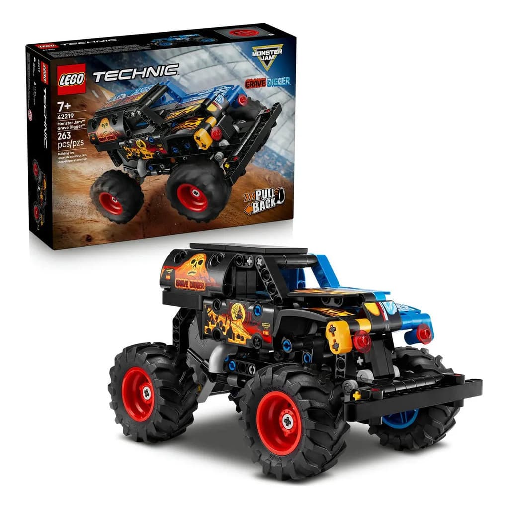 LEGO Technic 42219 Monster Jam Grave Digger Fogo e Gelo 263 Peças Monster Truck para Montar e Brincar