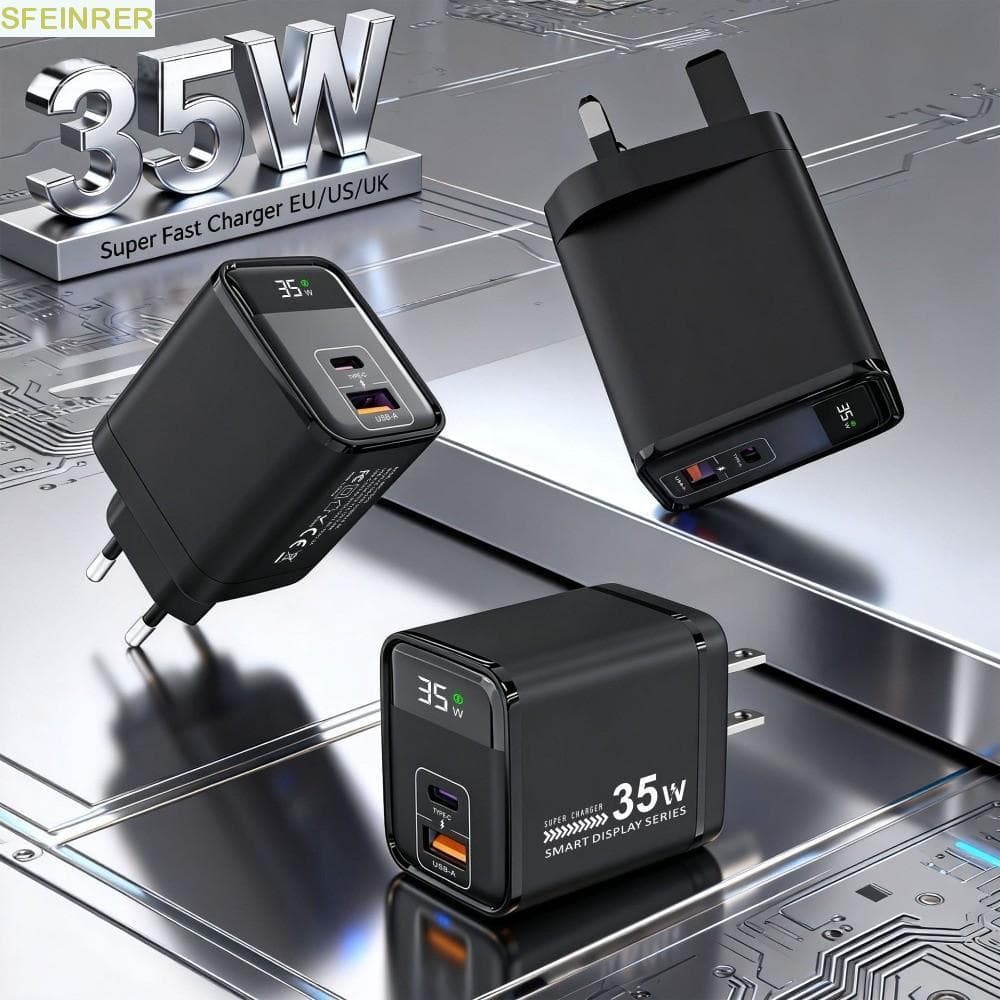 Adaptador De Carregador De Celular SFEINRER , Rápido De Telefone De Carregamento Carga Rápida , Display Digital