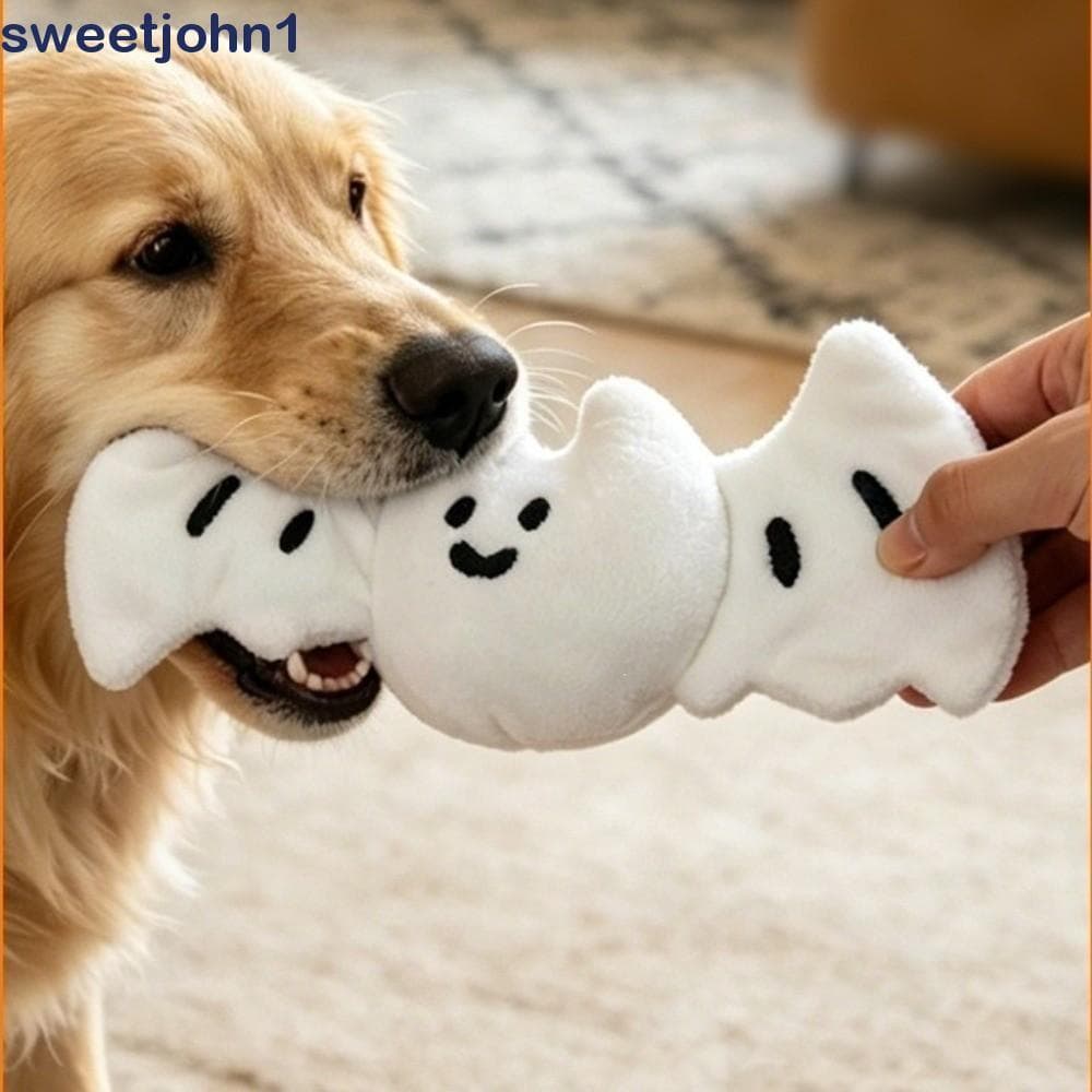 SWEETJOHN1 Brinquedo De Mastigar De Pelúcia Para Cachorro , Rangido De Fantasma Macio Com Som , Brinquedos De Halloween 