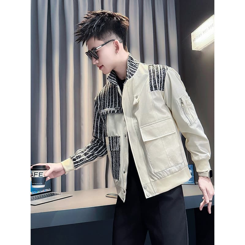 Jaqueta de costura masculina High-End macacão jaqueta Casual primavera outono jaqueta masculina outono novo estilo jaque