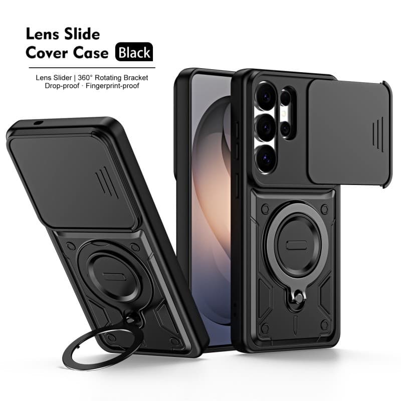 Capa de telefone com capa de lente deslizante série Tianhuan adequada para Samsung S26Ultra suporte giratório Samsung S2