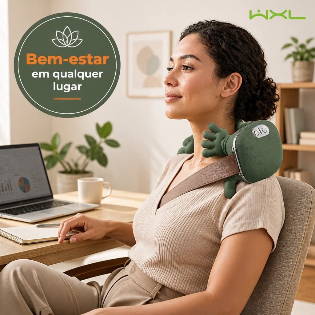 Massageador Elétrico para Pescoço e Ombro 8 Pontos Aquecimento Relaxamento Muscular