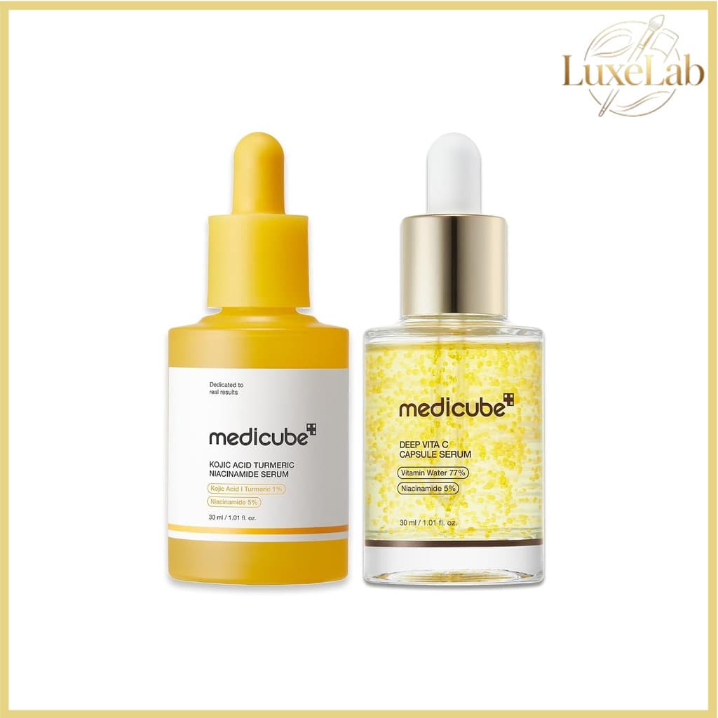Kit Medicube Sérum Ácido Kójico Cúrcuma Niacinamida 30ml + Sérum Cápsula Vitamina C 30ml